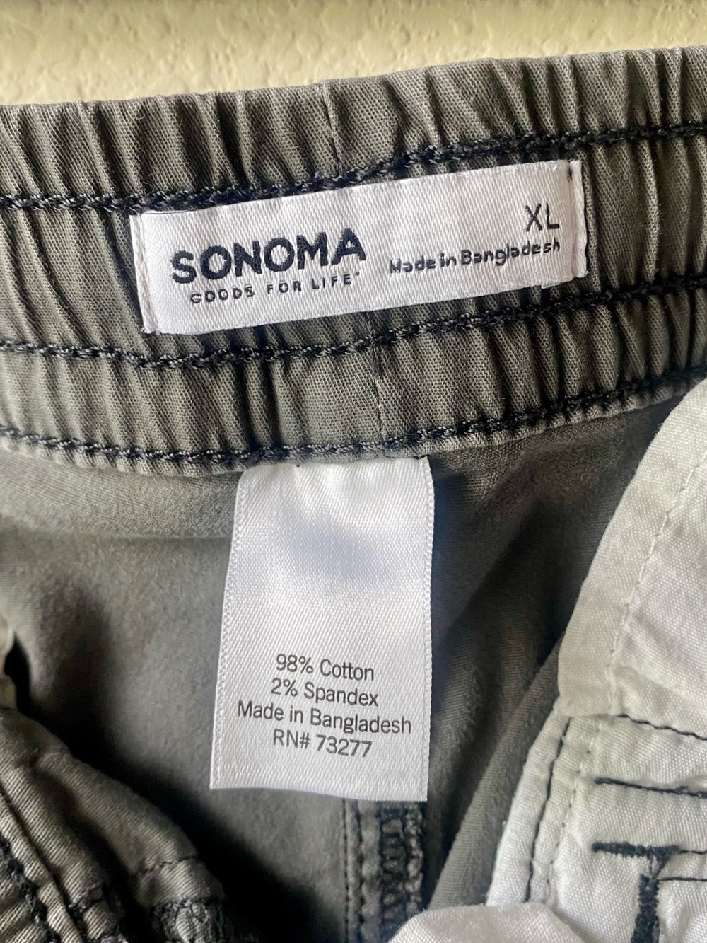 Bundle Sonoma Men’s Cargo Jogger XL Gray 2 Pair Elastic Waist Ankle Drawstring - Picture 3 of 7